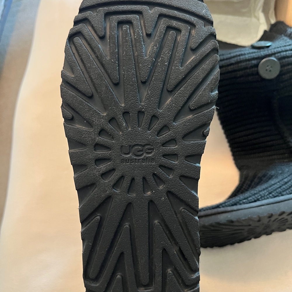 UGG Black Knit Button Boots - Picture 4 of 5